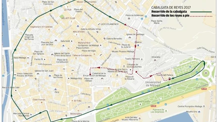 Plano del recorrido propuesto para la Cabalgata de Reyes.