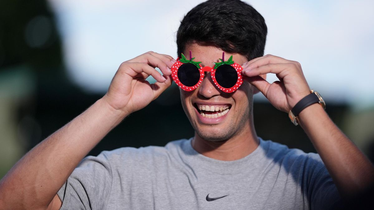 Carlos Alcaraz, durante el encuentro con los medios de comunicación previo a Wimbledon