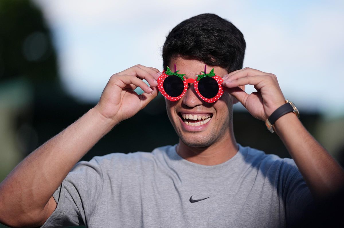 Carlos Alcaraz, durante el encuentro con los medios de comunicación previo a Wimbledon