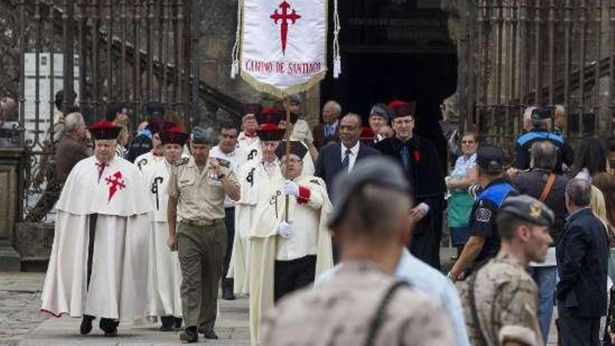 Un momento de la ceremonia celebrada en el Obradoiro.  // O. C.