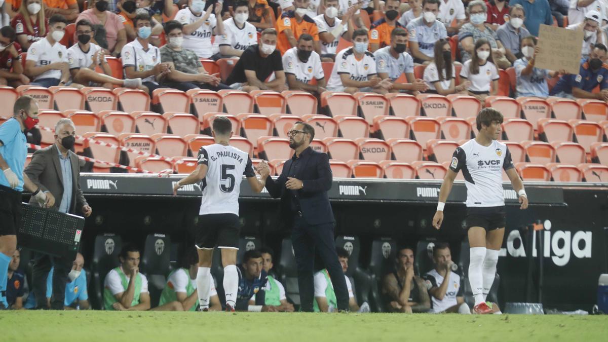 Bordalás, en su debut como técnico del VCF en Mestalla