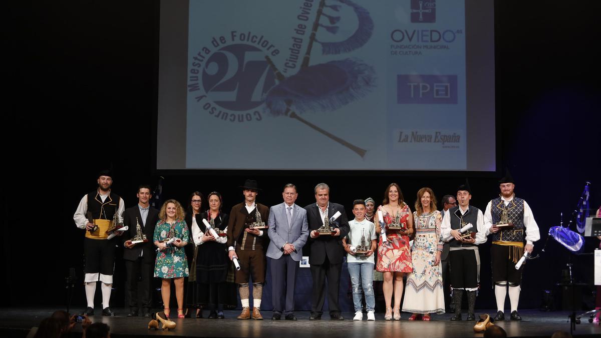 Entrega de premios del Concurso y Muestra de Folclore Ciudad de Oviedo en su última edición, en 2019
