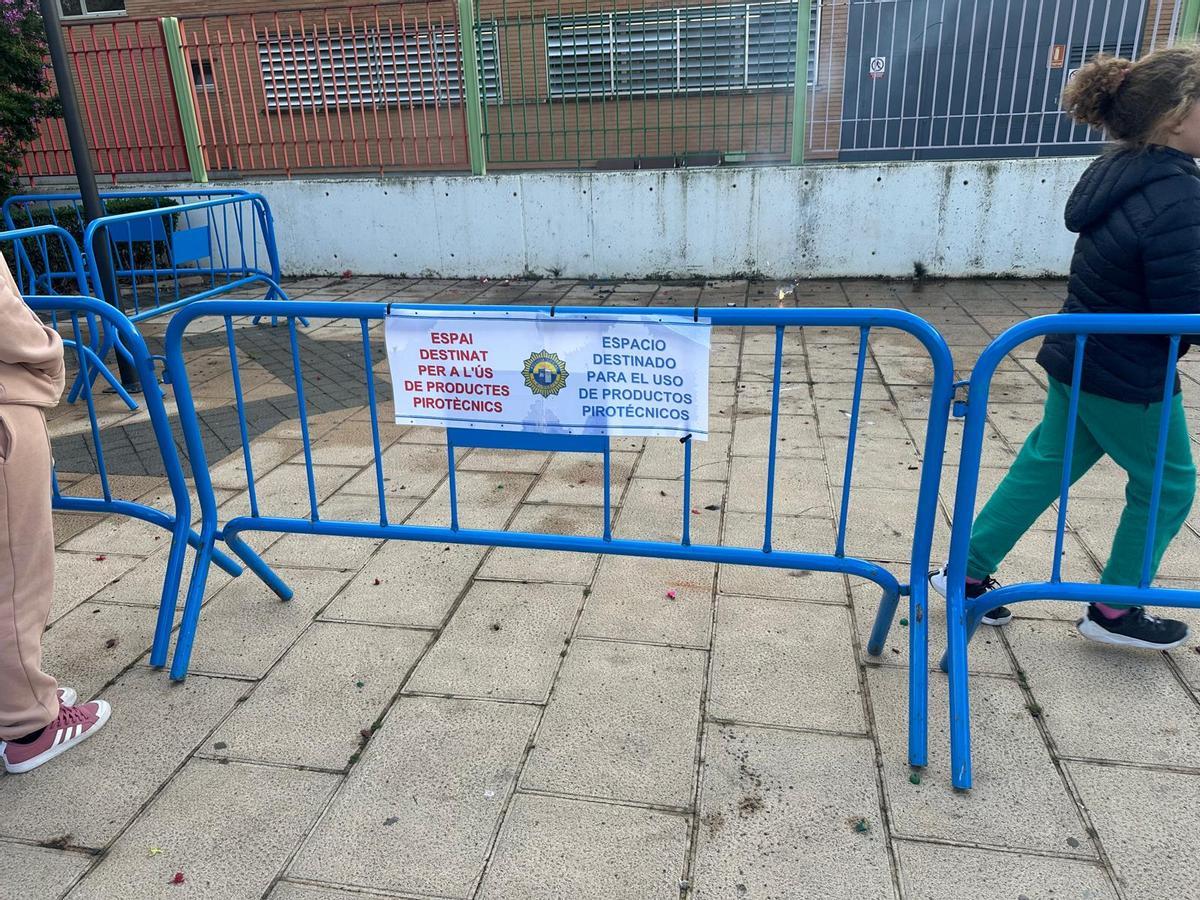 Espacio para tirar petardos en Almussafes.