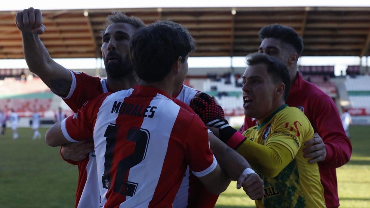 Lo jugadores del Zamora celebran el segundo gol |  | ANA BURRIEZA