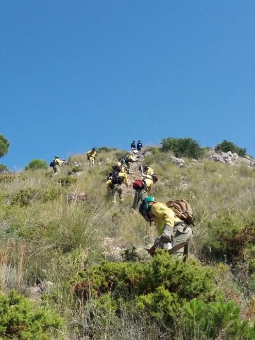 Simulacro de incendio en Benalmádena-Mijas del Infoca