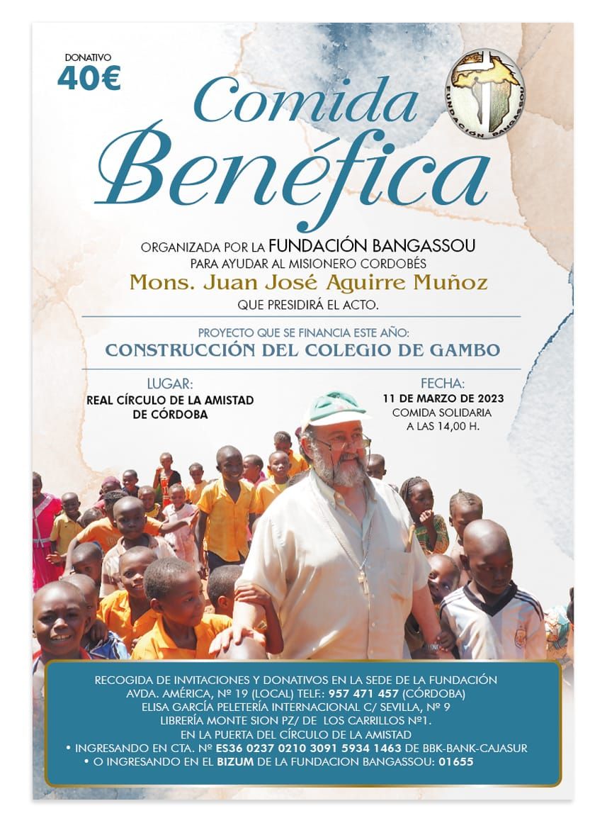 Cartel de la comida benéfica.