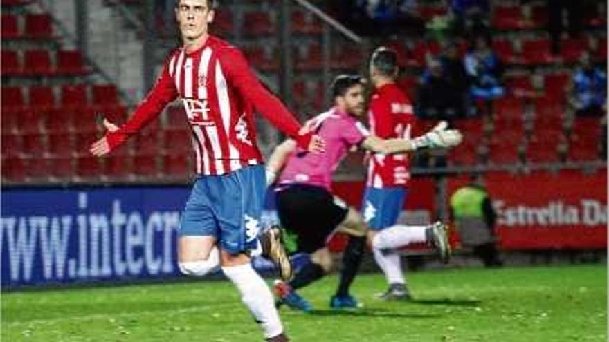 Jairo celebra el seu gol contra el Ponferradina, el darrer dels que ha marcat aquesta temporada.