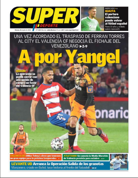 Portada SUPERDEPORTE viernes 31 julio 2020