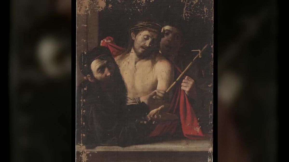 El 'Ecce Homo' de Caravaggio durante el proceso de restauración.
