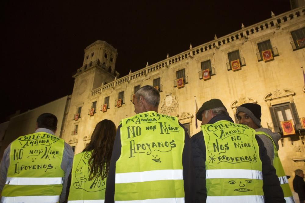 Protesta de personas sin techo