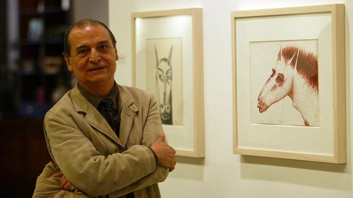 El escultor Xavier Corberó, en el 2008 en una exposición en el Espai Volart de Barcelona.