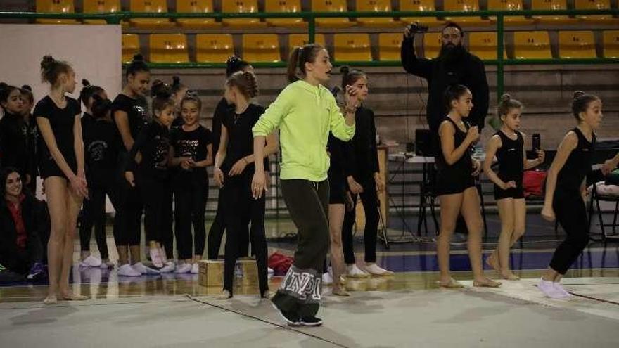 La entrenadora Yana Lukonina, ayer en el Paco Paz. // Jesús Regal