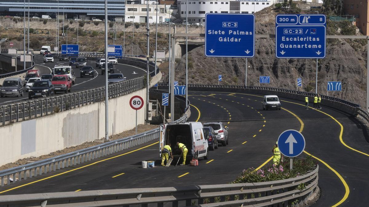 Restricciones por el cierre del viaducto del Guiniguada en sentido sur: estas son las guaguas afectadas y así quedan sus recorridos