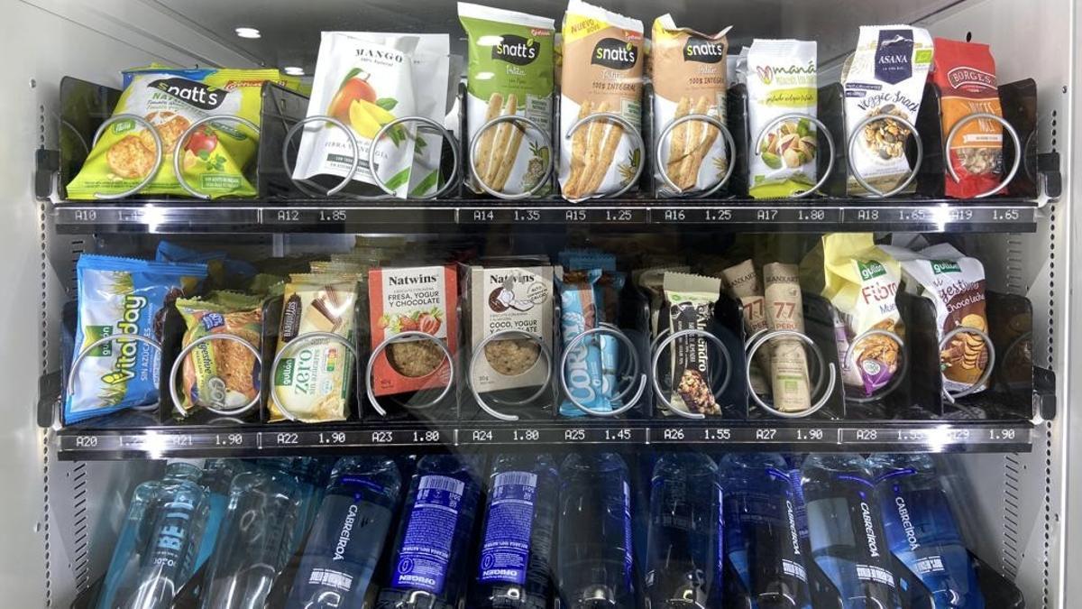 Productos de una máquina de vending.