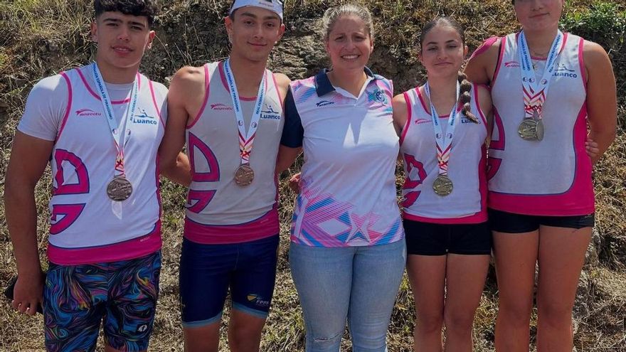 Nueve medallas para los palistas asturianos en el Nacional de sprint de Jóvenes Promesas celebrado en Trasona