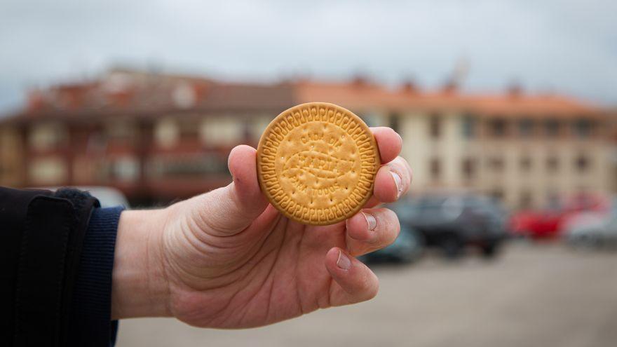 La galleta María era el símbolo de Aguilar. La imagen está tomada en el parking actual en los terrenos donde estaba Fontaneda.