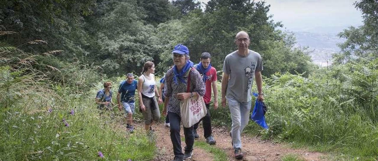 Una de las sendas de ascensión a la cima del Naranco.