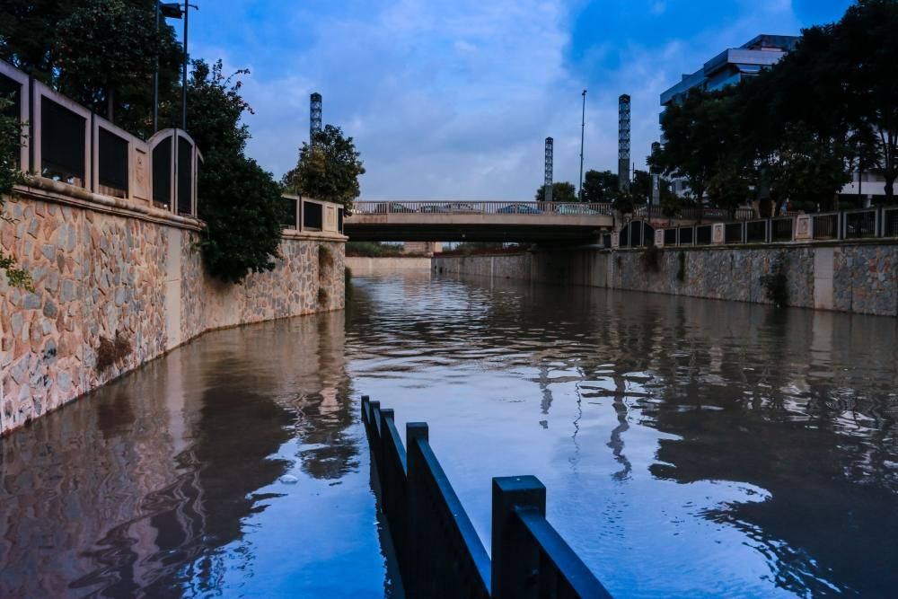 Crecida espectacular del río Segura a su paso por