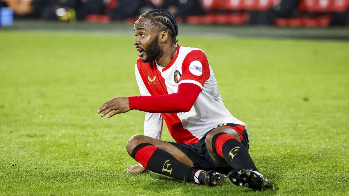 Raheem Sterling of Feyenoord reacts during the Dutch Eredivisie match between Feyenoord and Telstar in Rotterdam, Netherlands, 22 February 2026. (Países Bajos; Holanda)