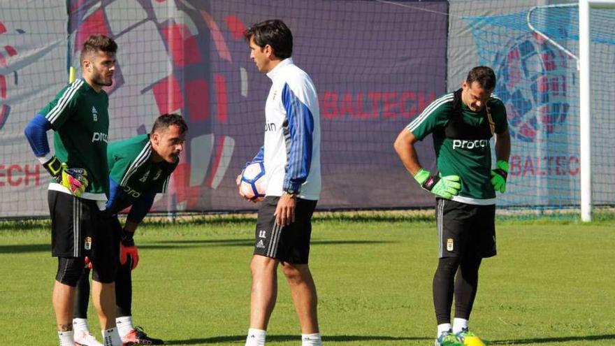 Por la izquierda, Juan Carlos, Alfonso Herrero, Sergio Segura y Esteban, ayer en El Requexón.