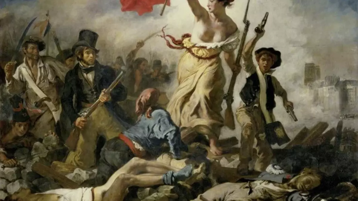 Eugène Delacroix: La libertad guiando al pueblo o El 28 de julio, 1831