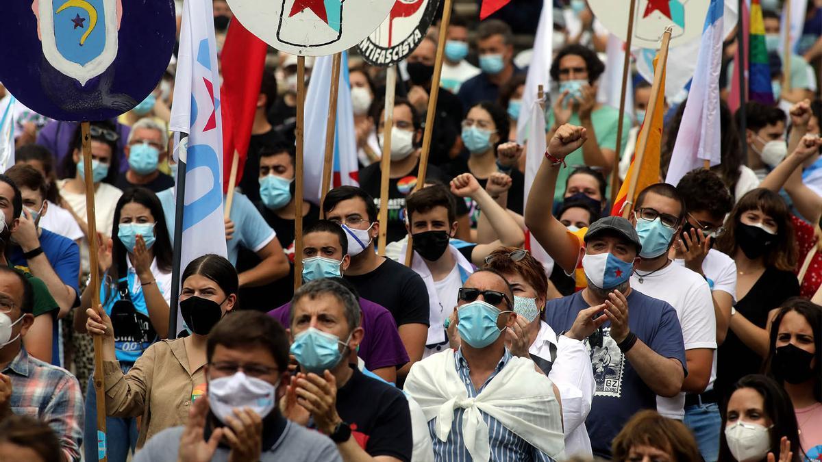 Manifestación convocada por el BNG en el Día de Galicia.