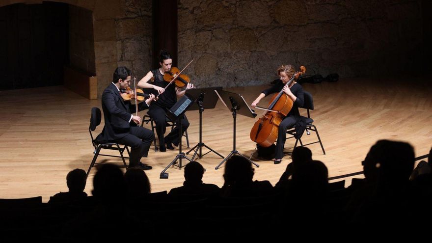 El conjunto de cámara «Vértices», en la sala de cámara del Auditorio de Oviedo. | MARIO CANTELI