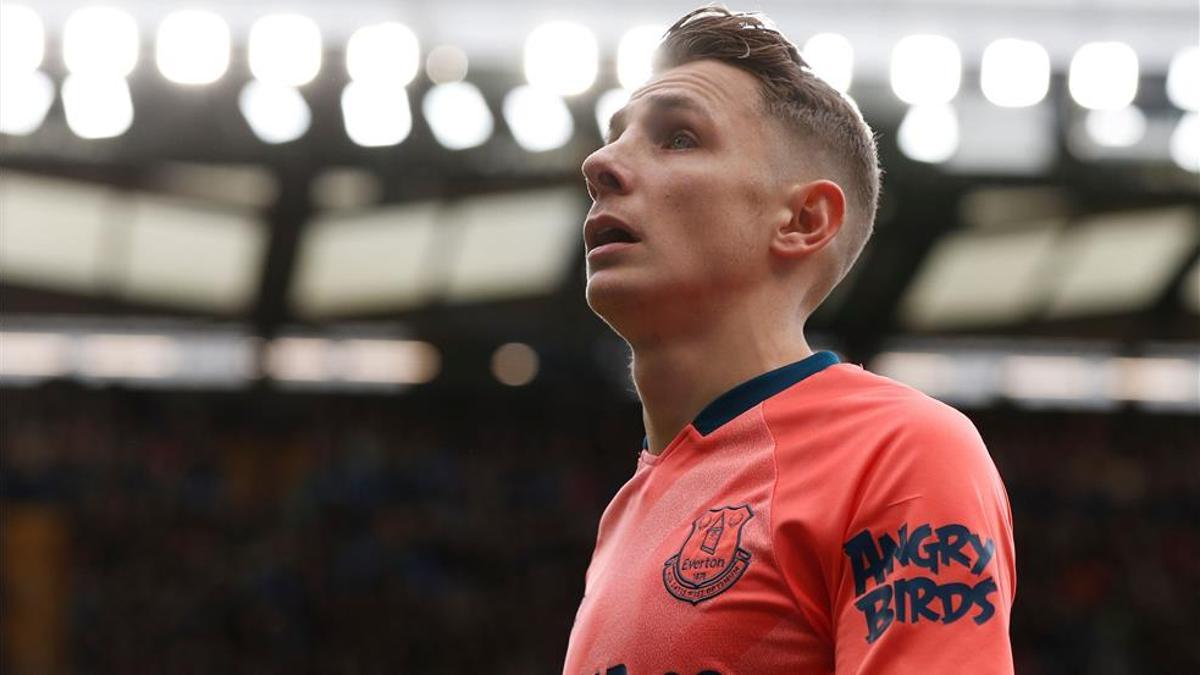 Lucas Digne en un encuentro de la Premier League entre el Everton y el Chelsea en Stamford Bridge