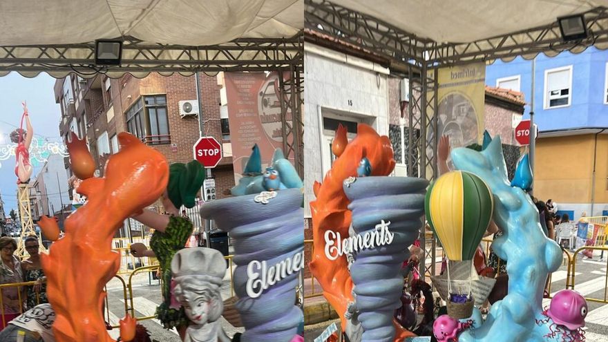 Roban varios ninots de la hoguera infantil de Molinos del Calvario de Torrevieja