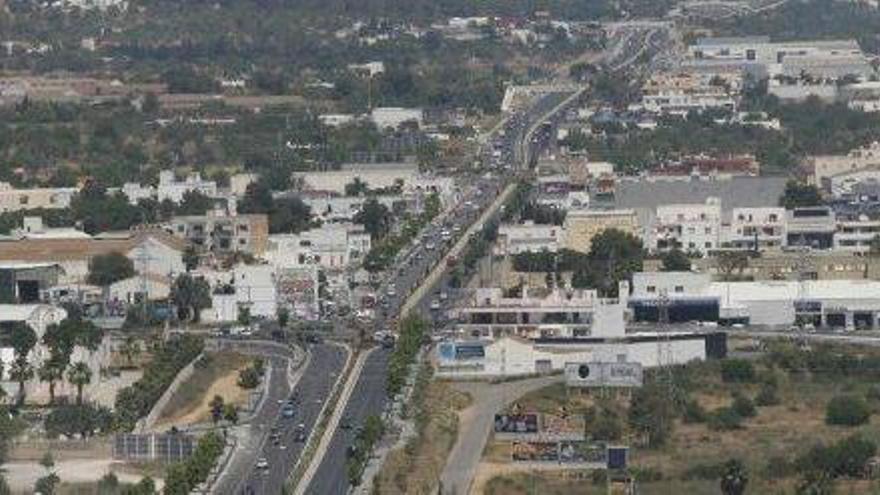 La autovía de Sant Antoni, en el tramo de Blanca Dona donde se concentra más tráfico.