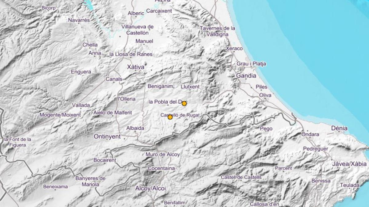 La Vall d´Albaida registra 2 seísmos en un intervalo de de cuatro minutos