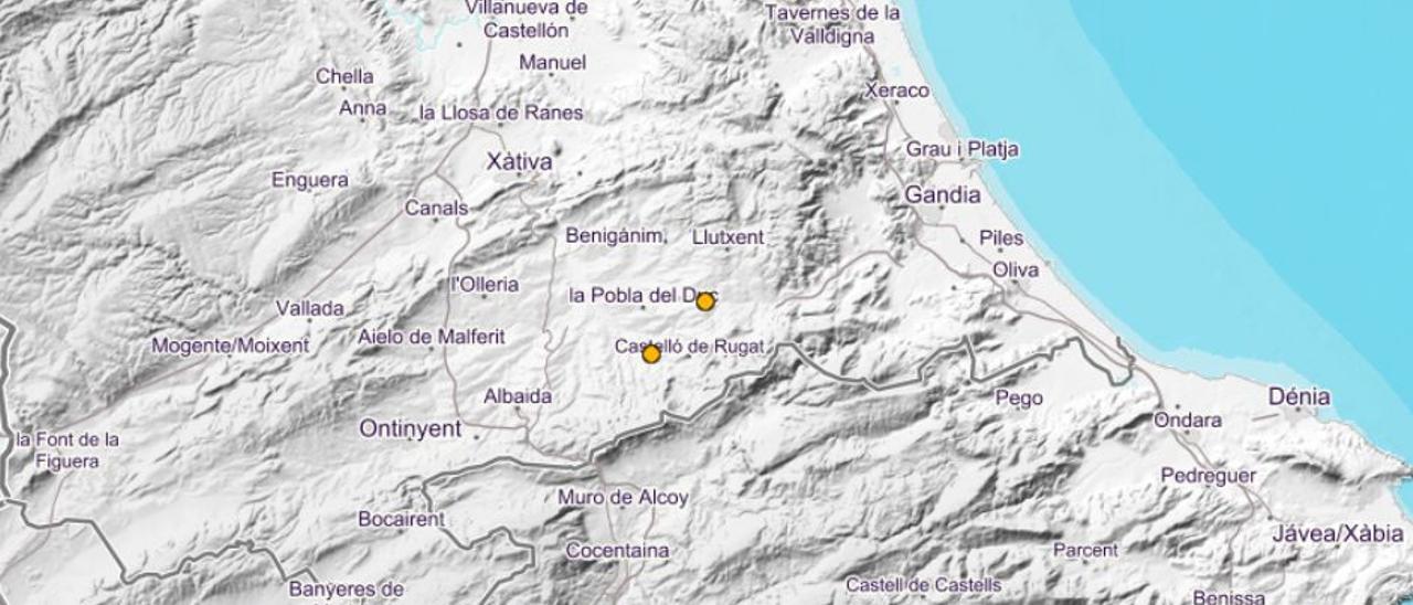 La Vall d’Albaida registra dos sismes en un interval de quatre minuts
