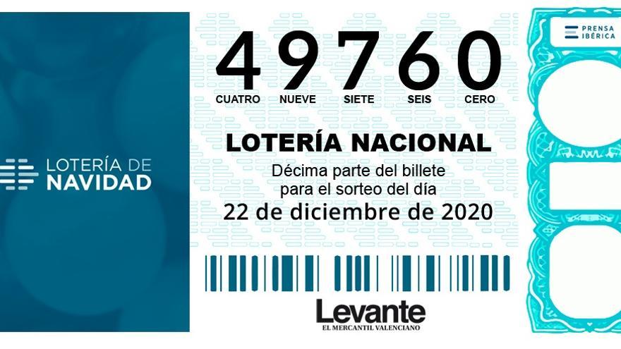 El 49760, un quinto premio de la Lotería de Navidad de 2020, ha caído íntegro en Alcañiz (Teruel).