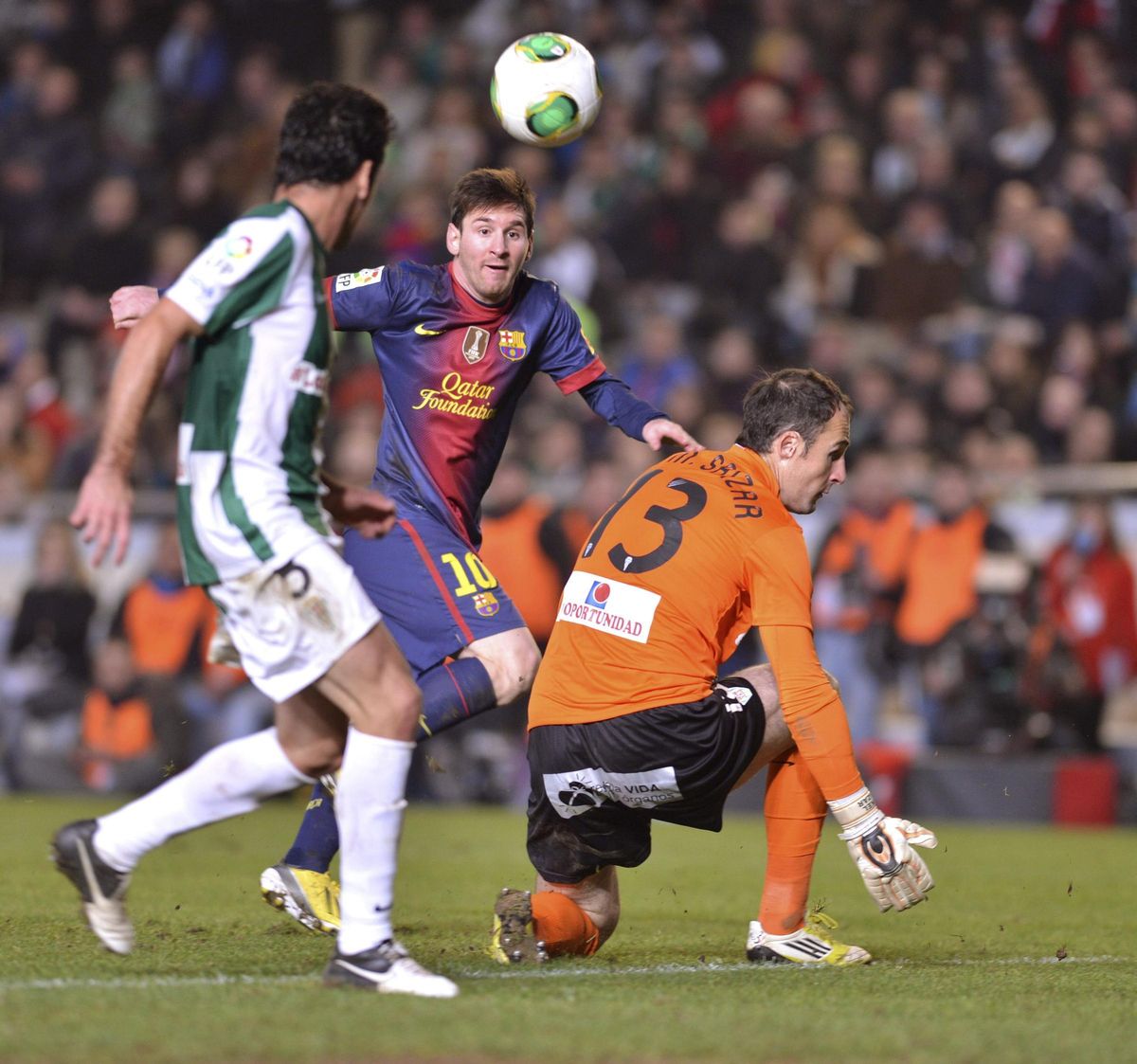 En el Córdoba-Barcelona de la Copa en 2012, en El Arcángel.