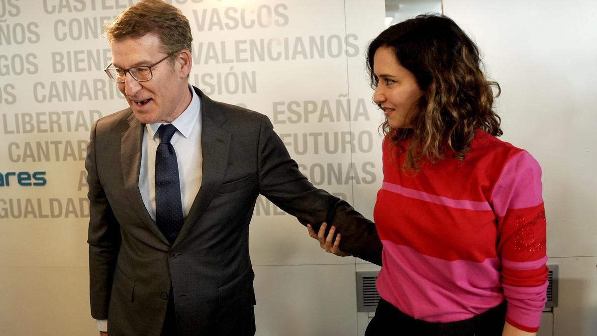 Feijóo y Rueda en la reunión de la Ejecutiva Nacional del PP.