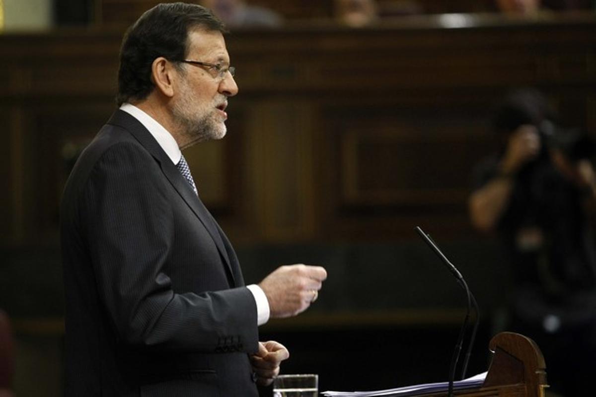 Rajoy, durant el debat sobre l’estat de la nació.