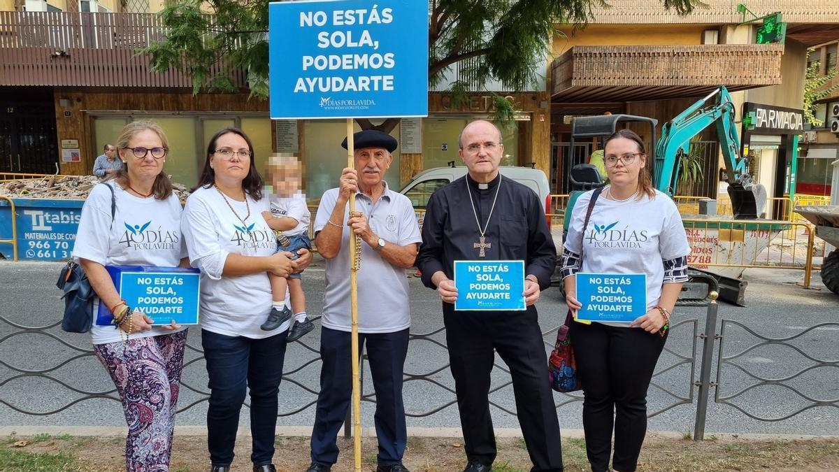 Una protesta antiaborto en Alicante, con el obispo, en imagen de archivo