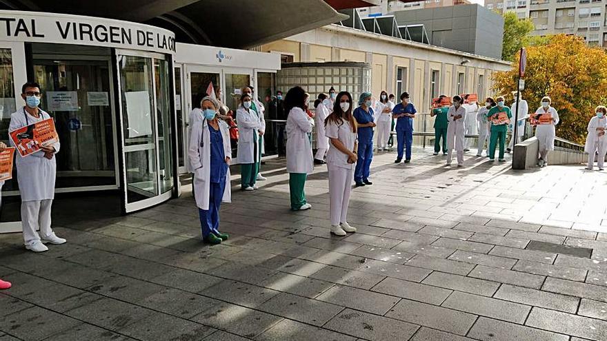 Concentración previa a la huelga de médicos del mares. | Cedida