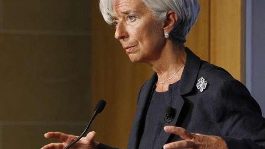 Lagarde, directora gerente del FMI, ayer en Washington. / l. ernst