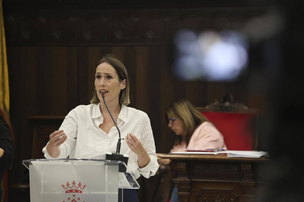 La edil del PP Sara Cañada, en un pleno anterior.