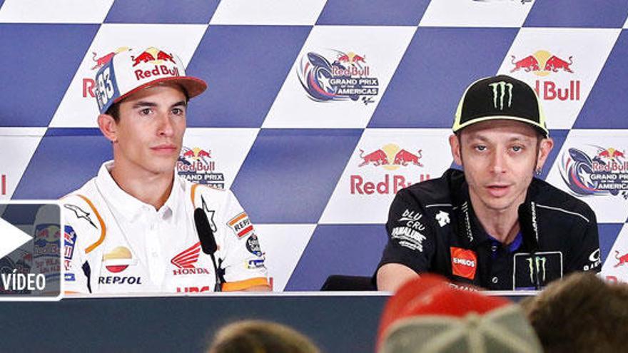 Márquez y Rossi durante la rueda de prensa en Las Américas