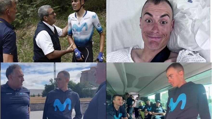 Enric Mas abandona el hospital y se reencuentra con sus compañeros del equipo Movistar