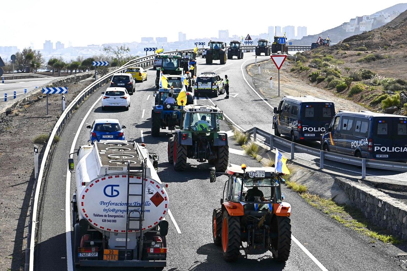 Manifestación de los agricultores en Gran Canaria