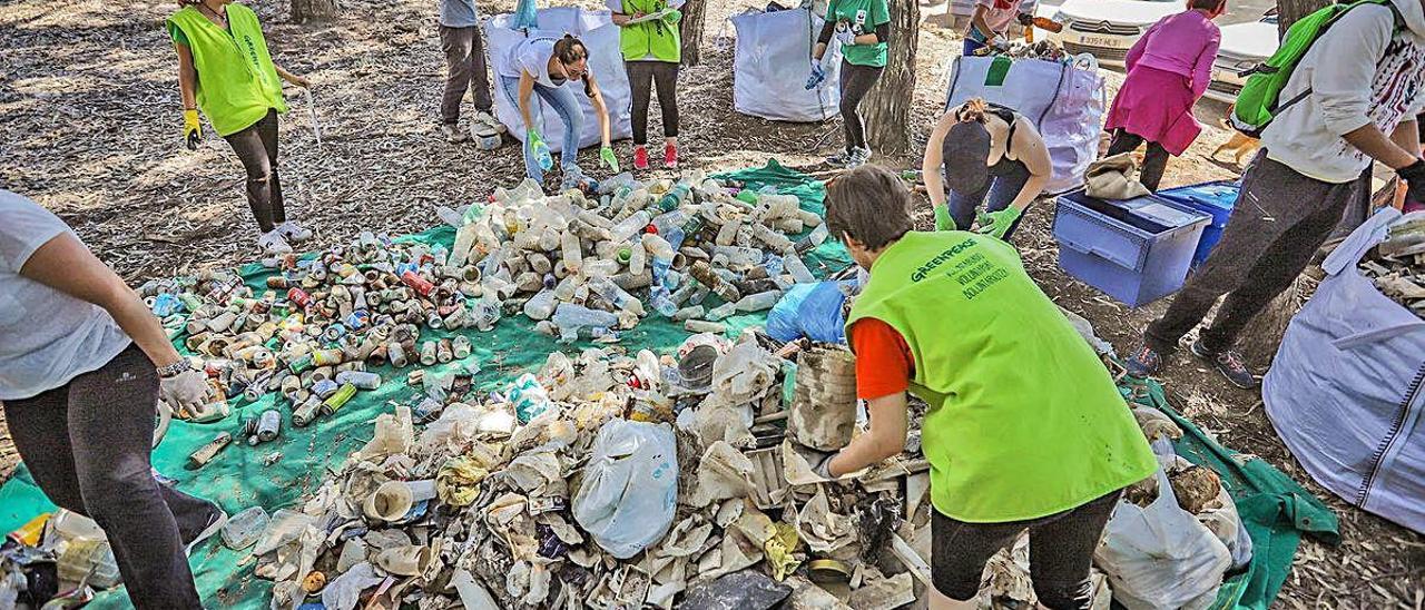 Una jornada destinada a la recogida de plástico que se celebró durante el pasado año 2019. TONY SEVILLA