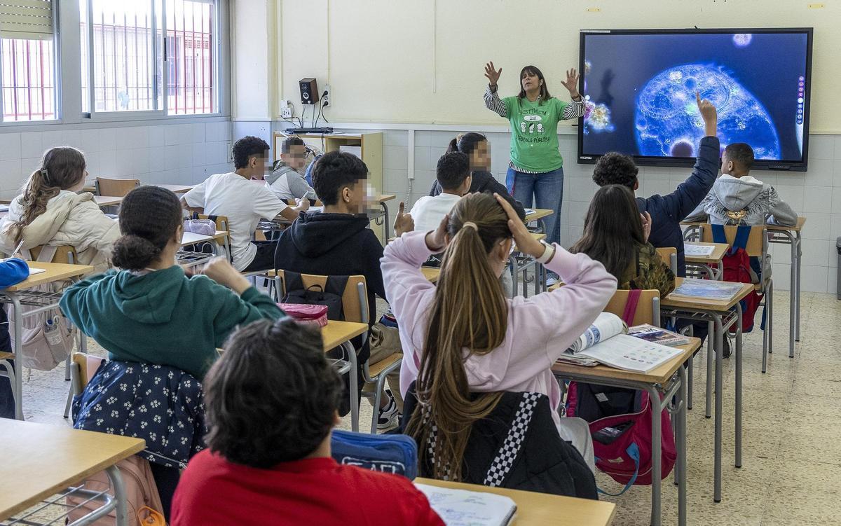 Un aula de Secundaria del IES Virgen del Remedio, hasta arriba de alumnos