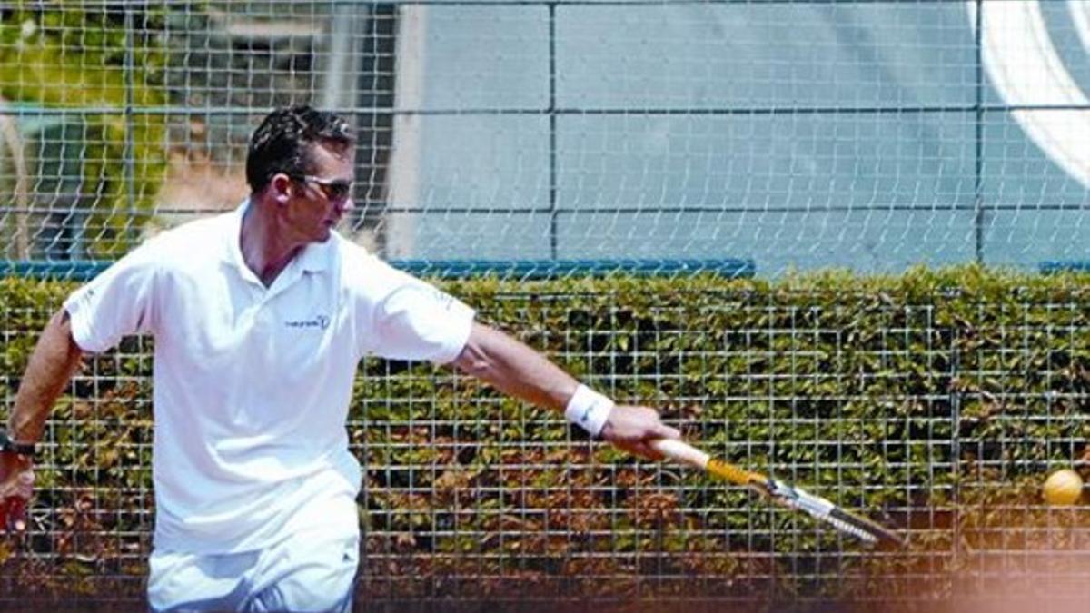 Iñaki Urdangarín, el jueves, durante un partido de tenis, en el Real Club de Tenis de Barcelona.