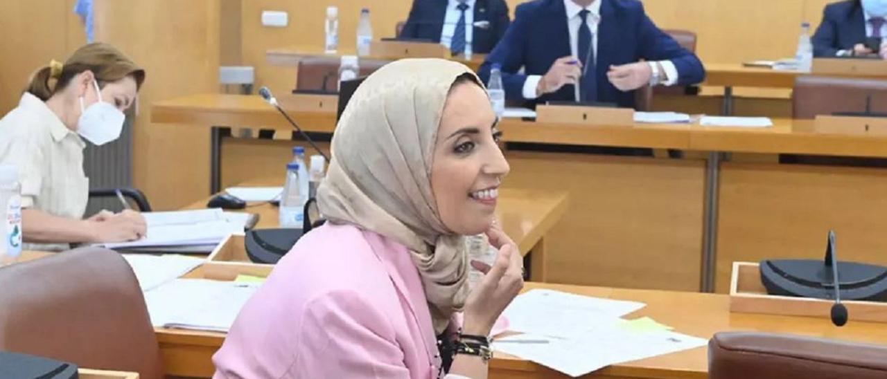 Fatima Hamed Hossain, en la Asamblea de Ceuta.