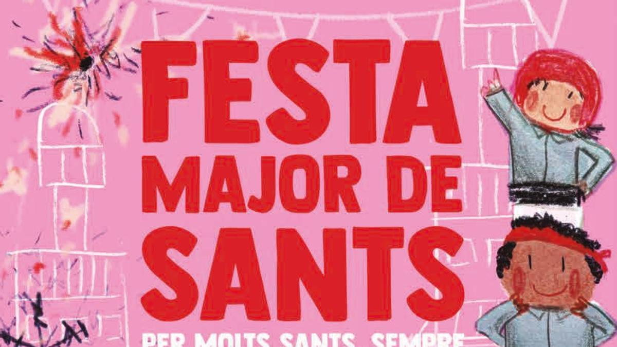 Cartel de la fiesta mayor de Sants 2024, obra de Susana Soto