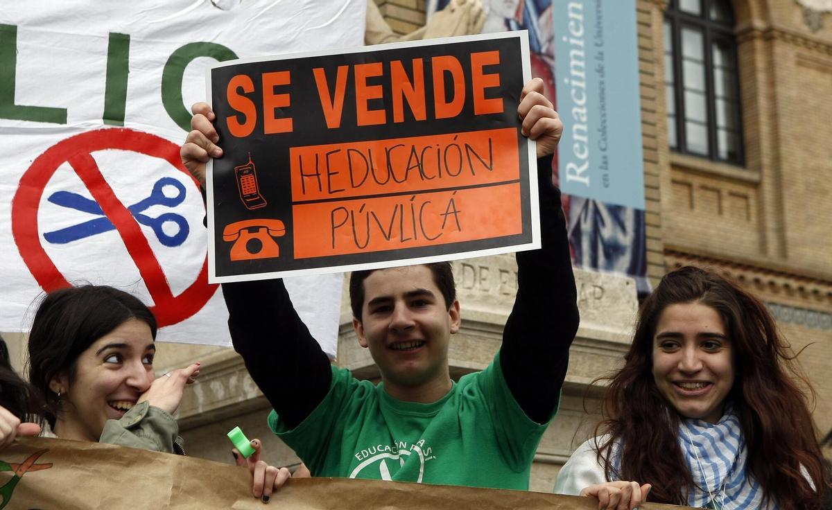 Protesta eductiva en una imagen de archivo.