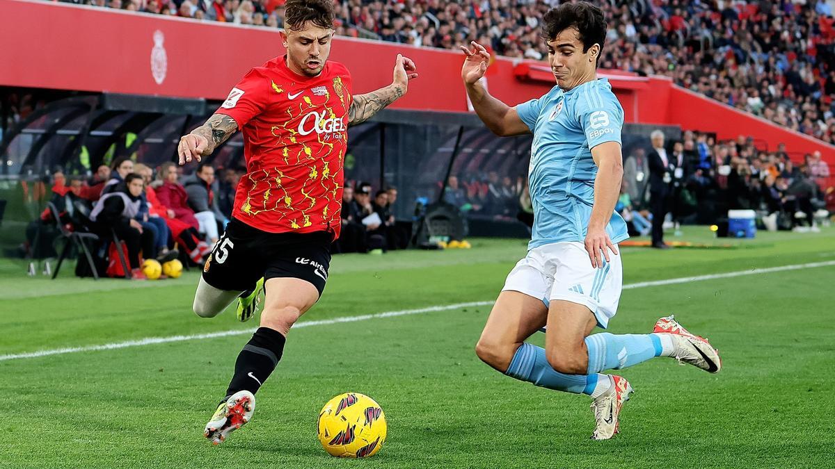 Maffeo centra en el partido ante el Celta.